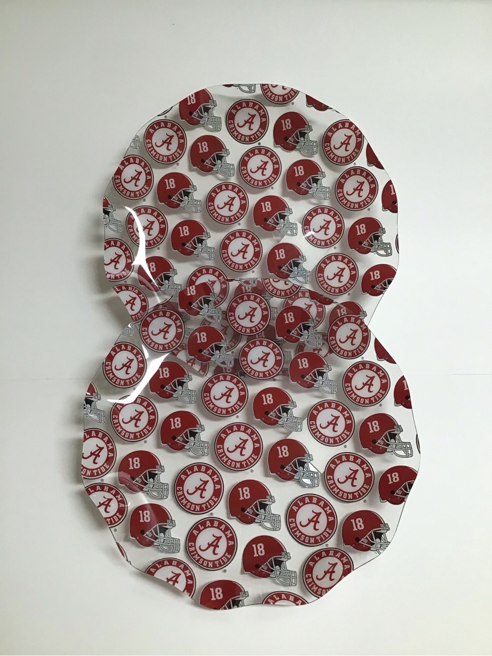 Alabama Crimson Tide SET OF 2 College Football Plastic Dish Plate Tray 11” NEW